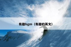 有趣bgm（有趣的英文）