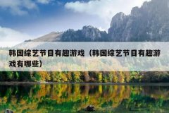 韩国综艺节目有趣游戏（韩国综艺节目有趣游戏