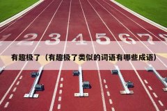 有趣极了（有趣极了类似的词语有哪些成语）