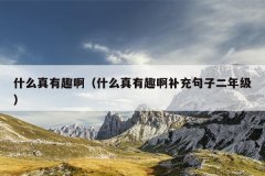 什么真有趣啊（什么真有趣啊补充句子二年级）