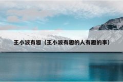 王小波有趣（王小波有趣的人有趣的事）