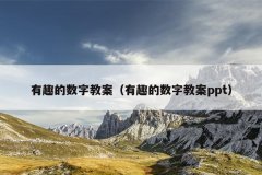 有趣的数字教案（有趣的数字教案ppt）