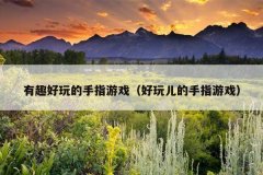 有趣好玩的手指游戏（好玩儿的手指游戏）