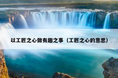 以工匠之心做有趣之事（工匠之心的意思）