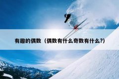 有趣的偶数（偶数有什么奇数有什么?）