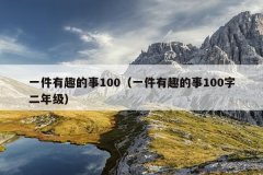 一件有趣的事100（一件有趣的事100字二年级）