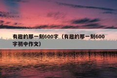 有趣的那一刻600字（有趣的那一刻600字初中作文）