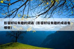 形容好玩有趣的词语（形容好玩有趣的成语有哪些）