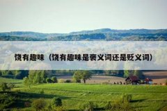 饶有趣味（饶有趣味是褒义词还是贬义词）