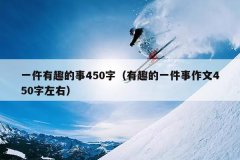 一仵有趣的事450字（有趣的一件事作文450字左右）