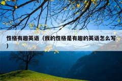 性格有趣英语（我的性格是有趣的英语怎么写）