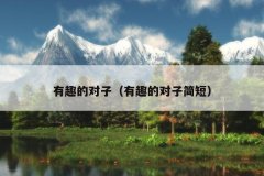 有趣的对子（有趣的对子简短）