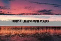 有趣50（有趣500字作文免费）